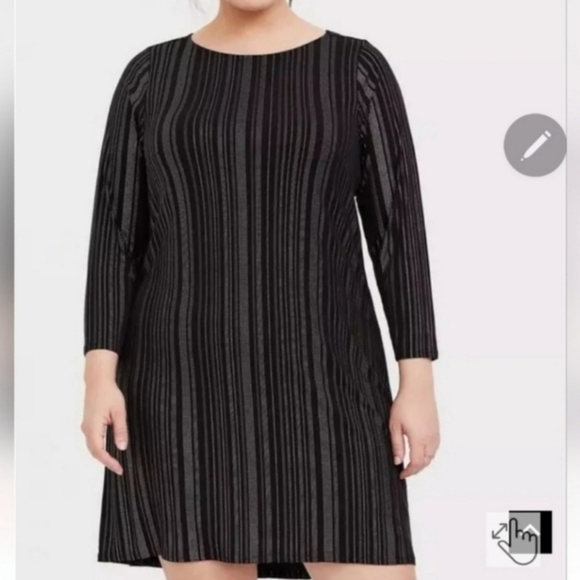 Nwt Torrid 3x Black Studio Knit Studded Shift Dress - Picture 1 of 5
